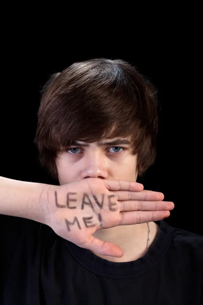 Teenager refusing help — Stock Photo, Image