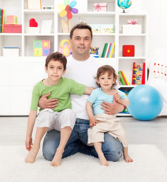 Proud father with his sons — Stock Photo, Image