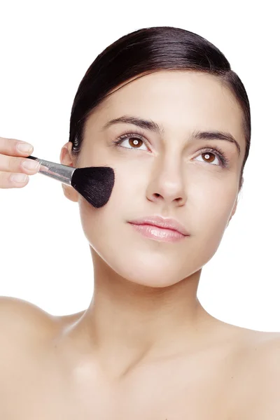 Aplicação de maquiagem — Fotografia de Stock