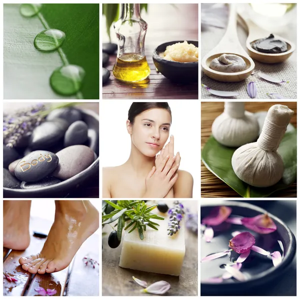 stock image Wellness spa collage