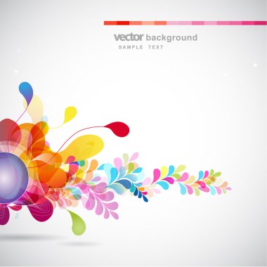 abstract colored background with flowers clipart