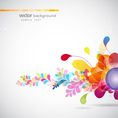 abstract colored background with flowers clipart