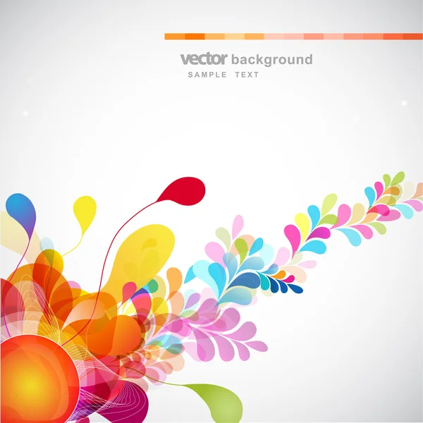 Abstract colored background with flowers — Stock Vector