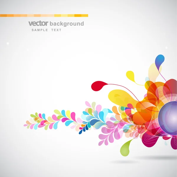Fond coloré abstrait avec des fleurs — Image vectorielle