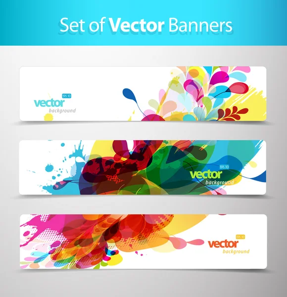 Set voor abstracte kleurrijke web headers. — Stockvector