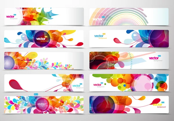Set voor abstracte kleurrijke web headers. Rechtenvrije Stockvectors