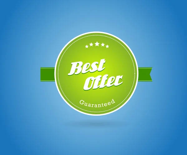 Green board with best offer sign. — Stock Vector