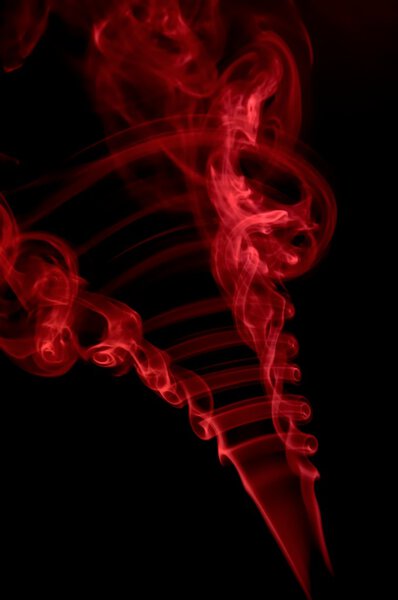 Abstract red smoke on black background