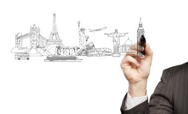 Architectural buildings draws clipart