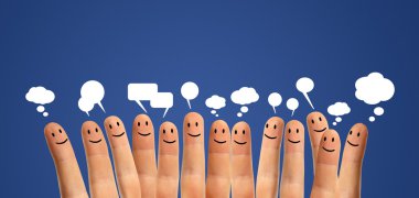 Communicate finger smileys clipart