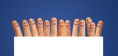 Happy group fingers clipart