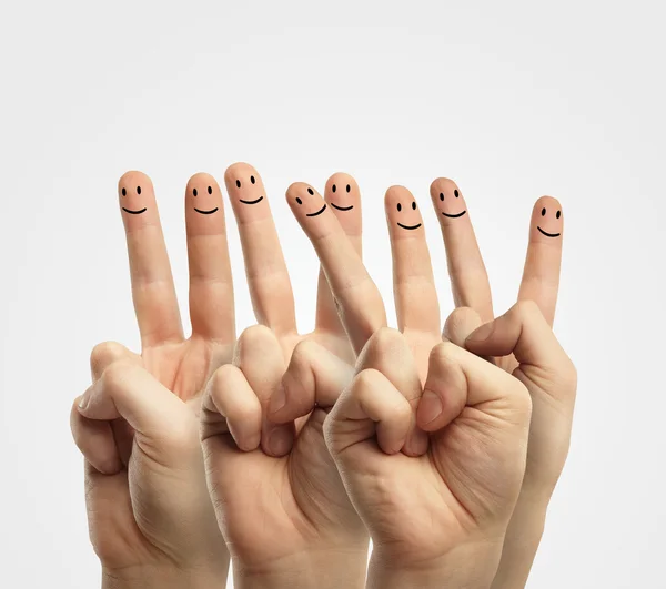 Sonrisas de dedo — Foto de Stock