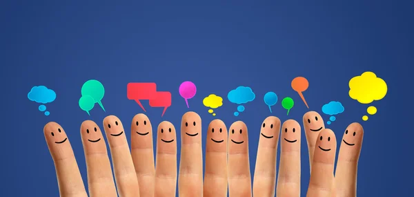 Finger-Smileys kommunizieren — Stockfoto