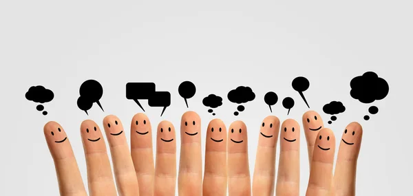 Finger-Smileys kommunizieren — Stockfoto