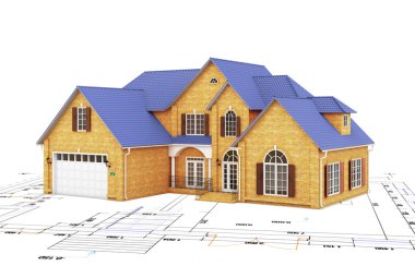 Plan to build and cottage clipart