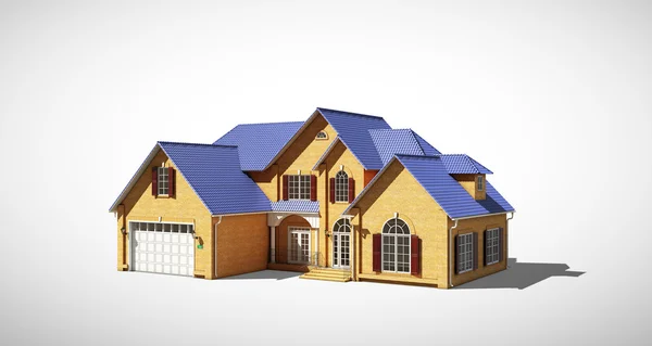 Haus mit blauem Dach — Stockfoto