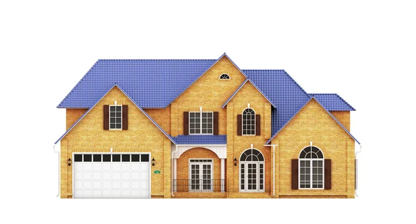 Casa com telhado azul — Fotografia de Stock