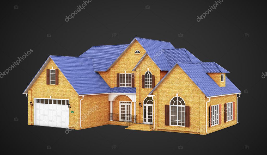 Yellow brick house — Stock Photo © peshkova 11152427