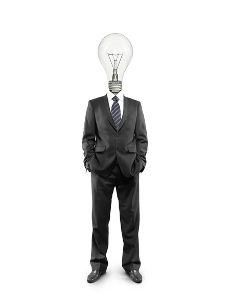 Homem de cabeça de lâmpada — Fotografia de Stock