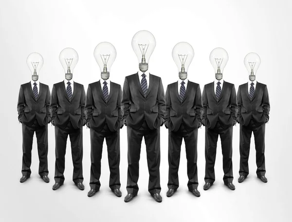 Empresário, cabeça de lâmpada — Fotografia de Stock