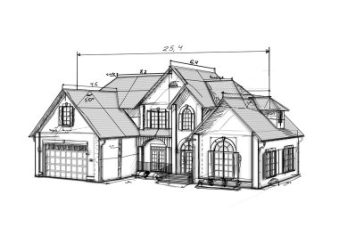 Scetch cottage clipart