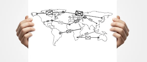 Mail forwarder in kaart — Stockfoto