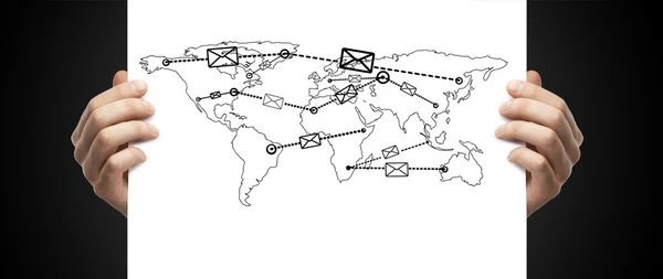 Postzusteller in der Karte — Stockfoto