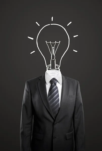 Üzletember rajz egy fej lámpa — Stock Fotó