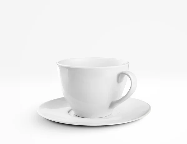 Beyaz fincan ve çay tabağı — Stok fotoğraf