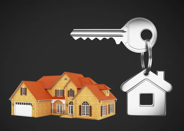 Modelu dom i klucze — Zdjęcie stockowe