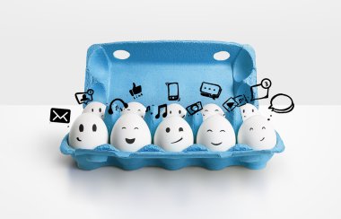 Social network eggs clipart