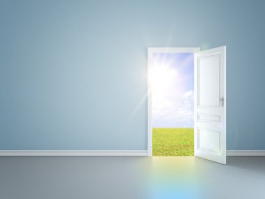 Door in field clipart