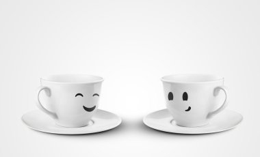 Two happy cups clipart