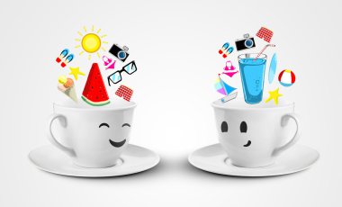 Cups dream travel clipart