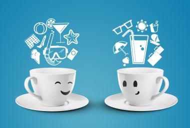 Two smile cups clipart