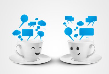 Cups communicate clipart