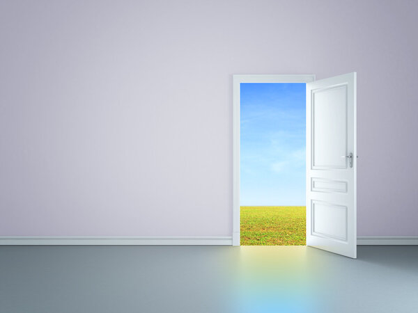 Open door to city