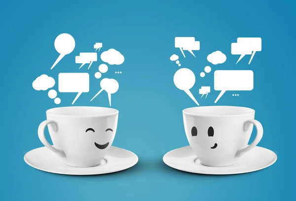 Two mugs communicate — Stock Photo, Image