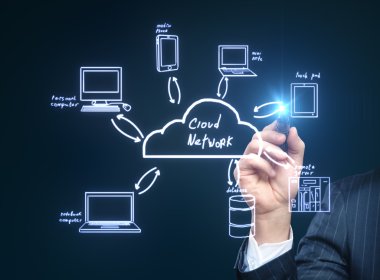 Cloud network server clipart