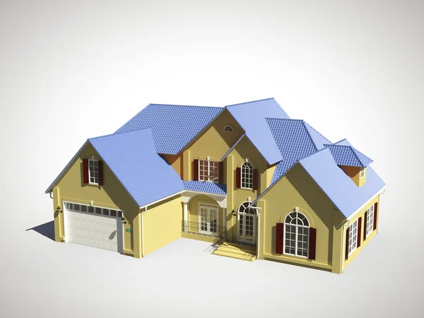 Haus mit blauem Dach — Stockfoto