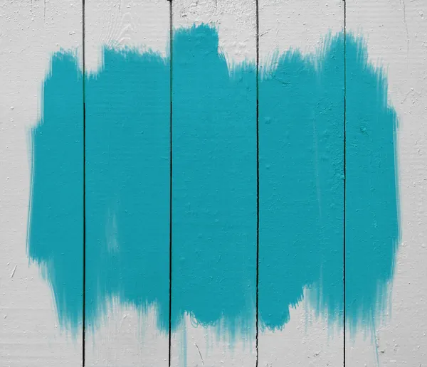 Blue paint in wood plank — Stock Photo, Image