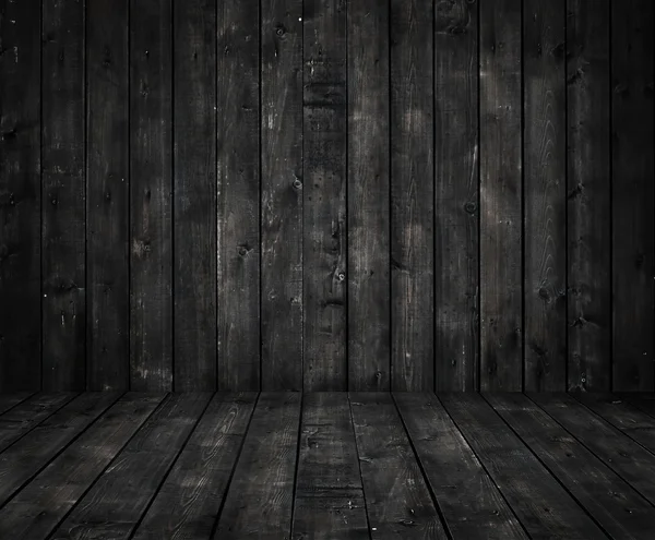 Black wooden room — Stock Photo, Image
