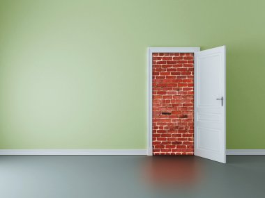 Door to brick wall