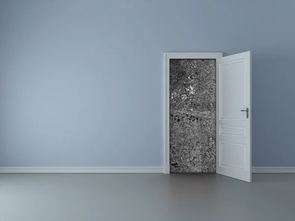 Door to concrete wall — Stock Photo, Image