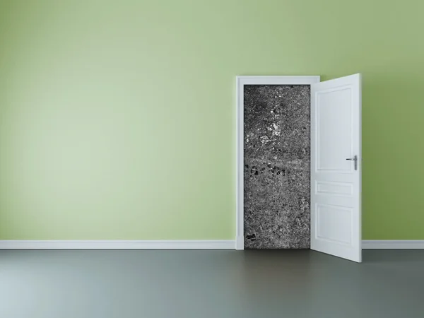Door to concrete wall — Stock Photo, Image