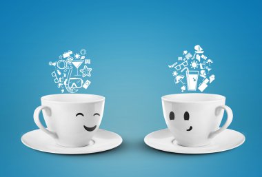 Two smile cups clipart