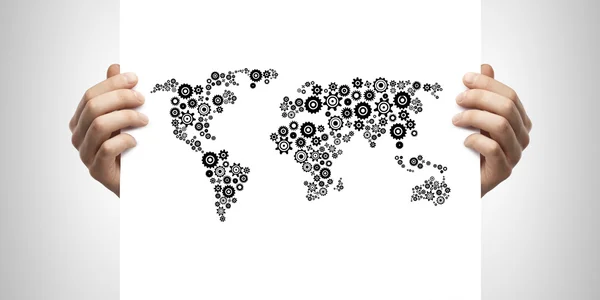 Dibuja un mapa abstracto del mundo — Foto de Stock