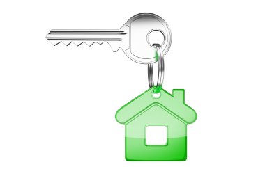 Key with green key chain clipart