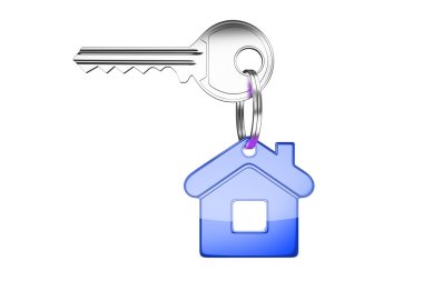 Key with blue key chain clipart