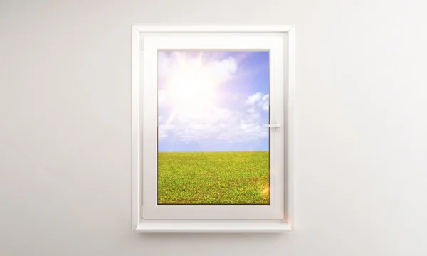 Окно в поле — стоковое фото